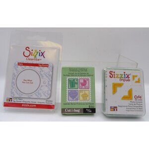 Sizzix Clearlits & Originals and Cuttlebug Die Cuts Embossing Set of 3 For Craft